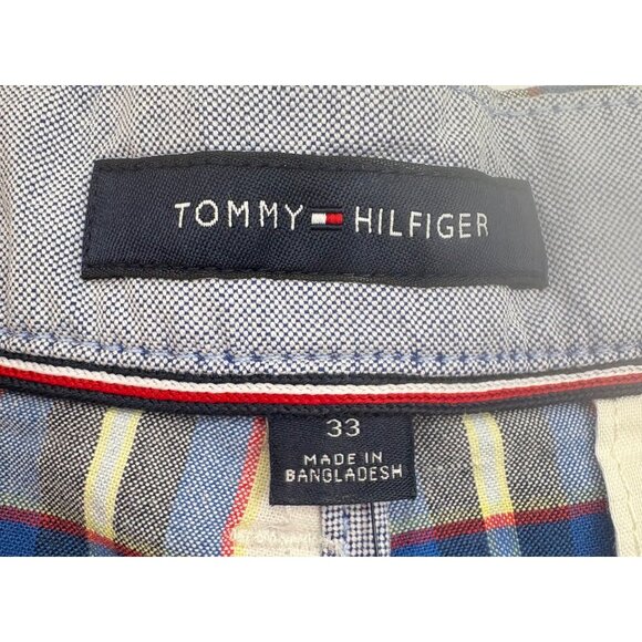 Tommy Hilfiger TH Flex Mens Plaid Shorts 33 Waist 9" Inseam Cotton Blend - Picture 3 of 6